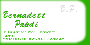 bernadett papdi business card